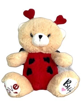 Ganz Love Bug Teddy Bear Stuffed Animal Plush 9in Valentine Ladybug